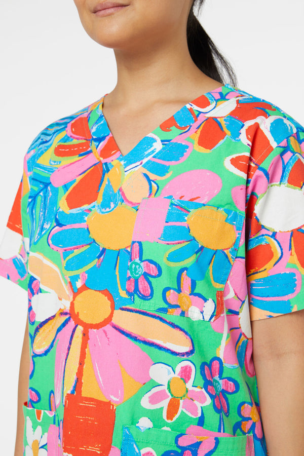Gorman NZ - Flower Pots Scrub Set - print