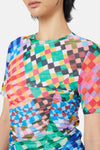 Gingham Garden Mesh Top