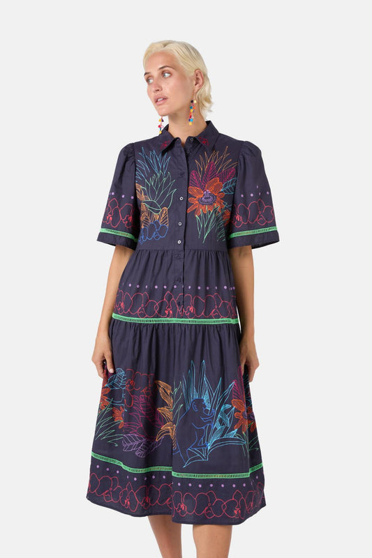 Gorman NZ - Monkey Forest Poplin Dress - print