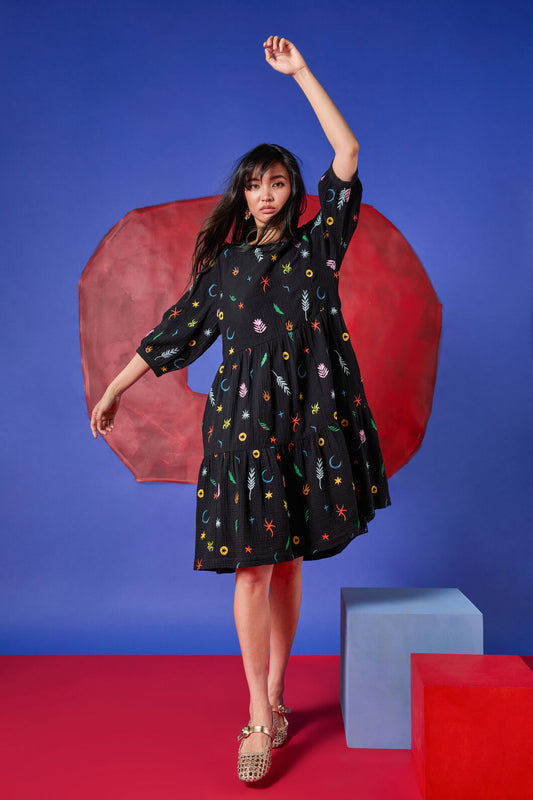 Gorman NZ - Desert Garden Smock Dress - black