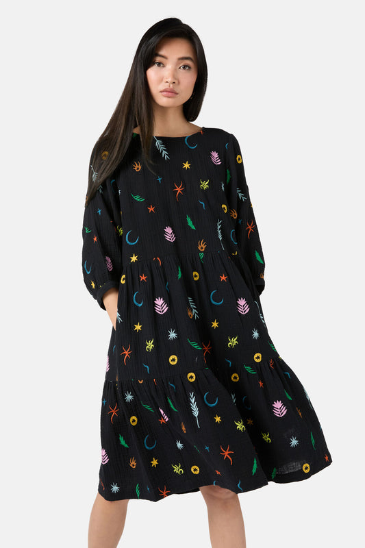 Gorman NZ - Desert Garden Smock Dress - black