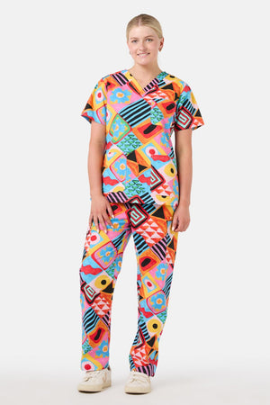 Gorman NZ - 70's Patchwork Scrub Set - green