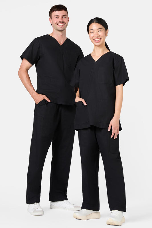 Gorman NZ - Plain Black Scrub Set - black