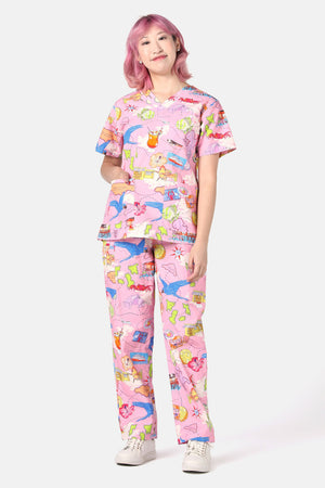 Gorman NZ - Souvenir Scrub Set - pink
