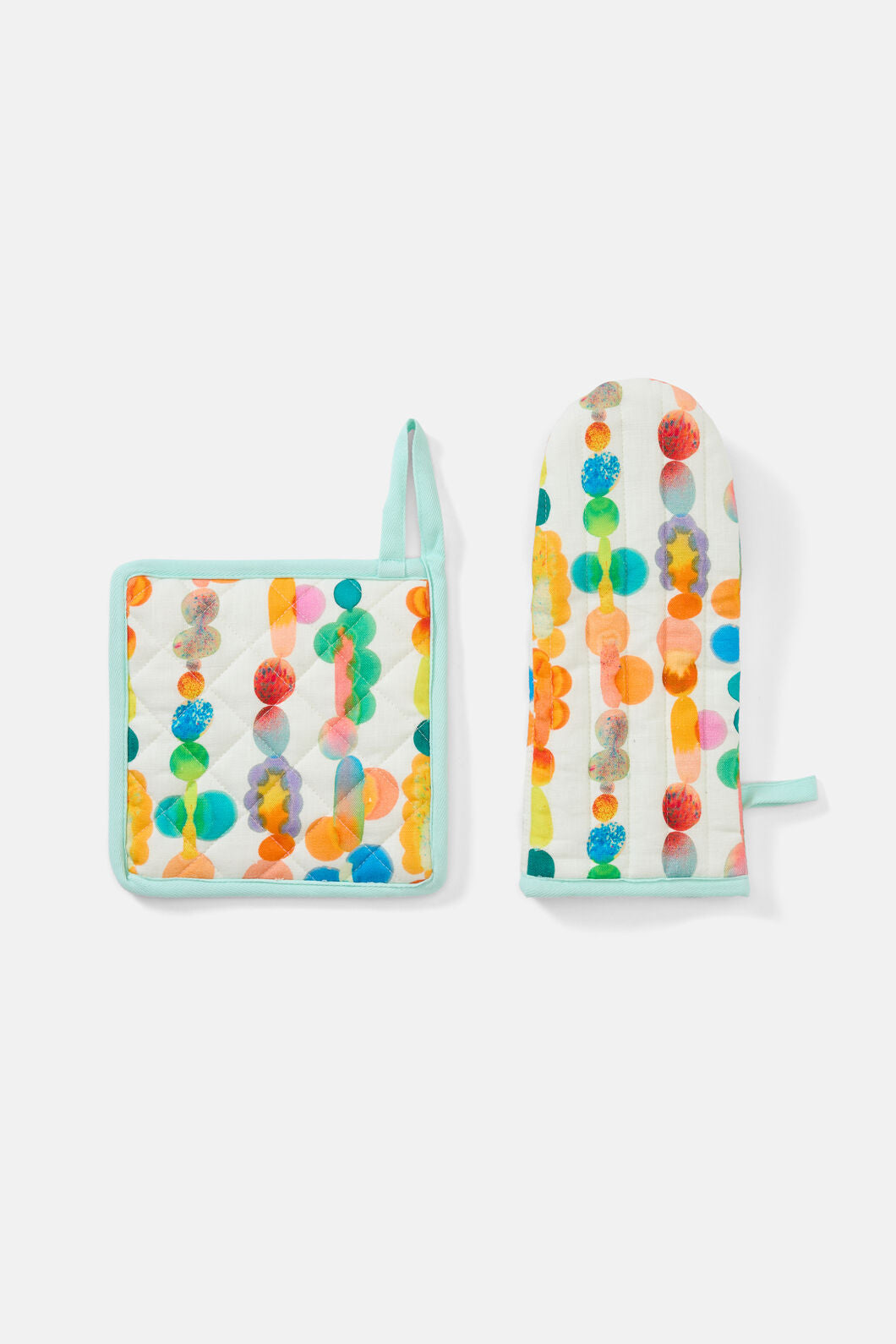 Gorman NZ - Rainbow Drops Oven Mitt Set - print
