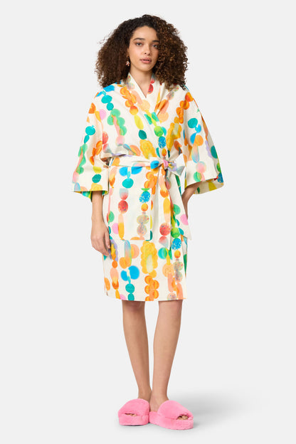 Gorman NZ - Rainbow Drops Linen Bathrobe - print