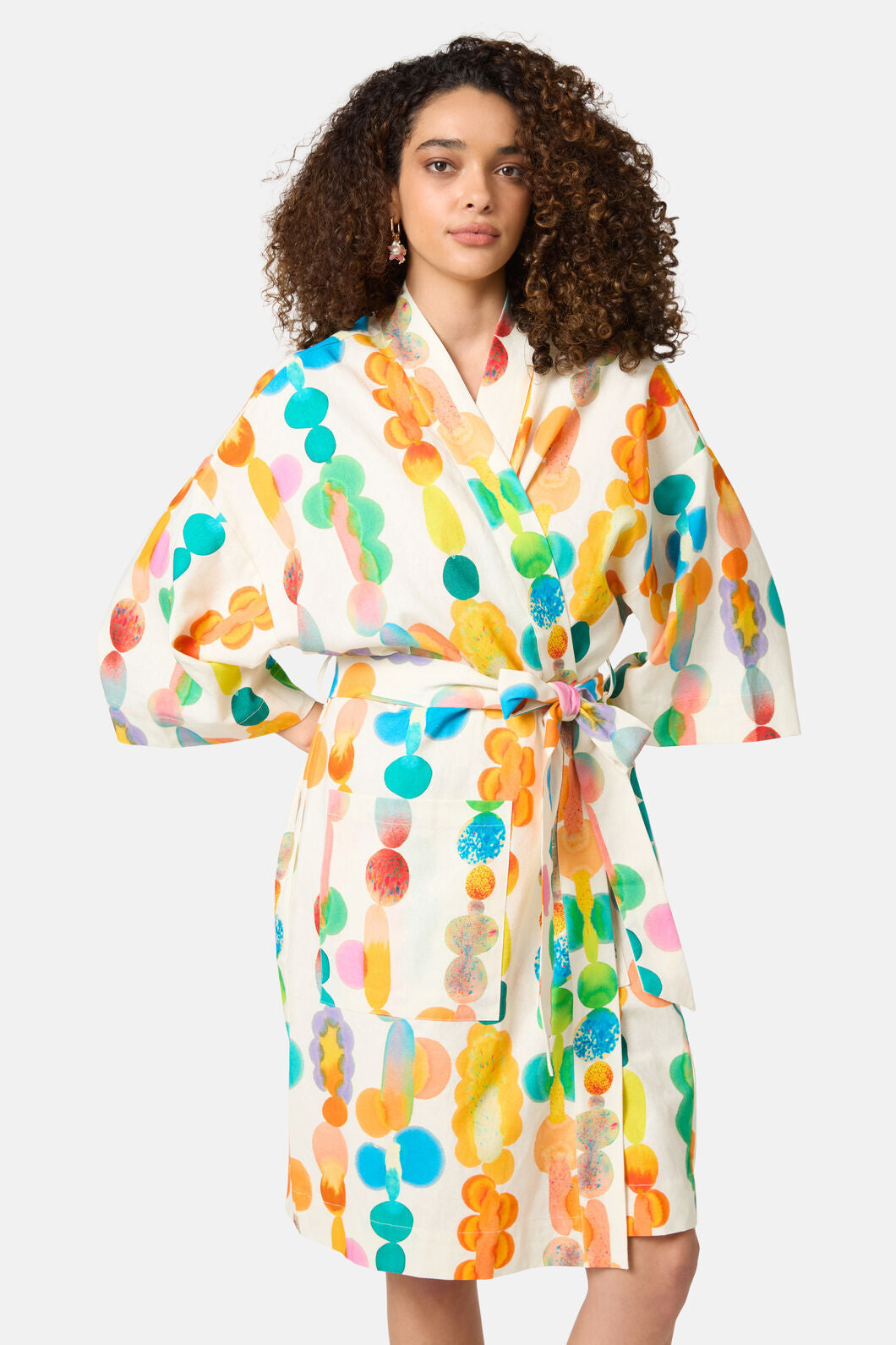Gorman NZ - Rainbow Drops Linen Bathrobe - print