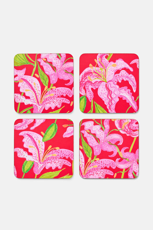 Gorman NZ - Pop Lily Coaster Set 4 - print