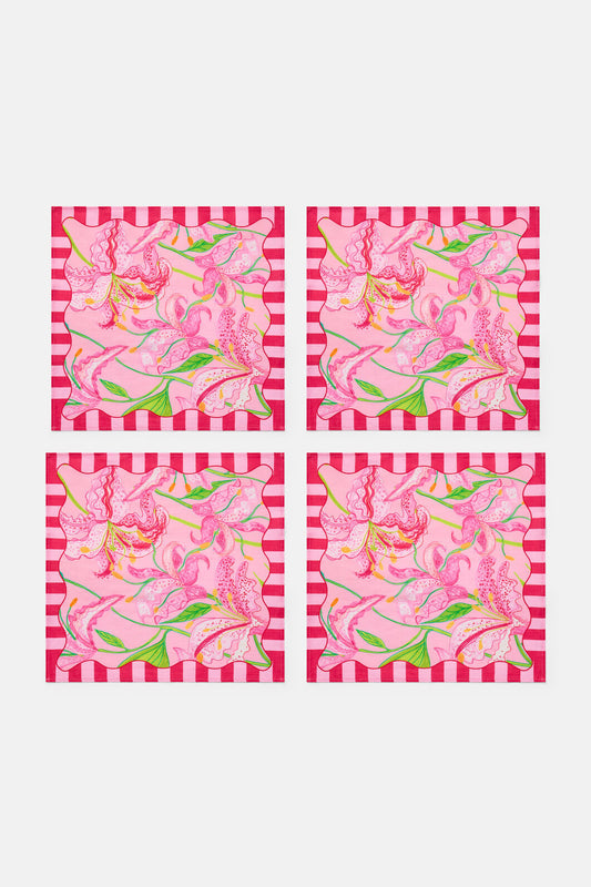 Gorman NZ - Pop Lily Napkin Set 4 - print