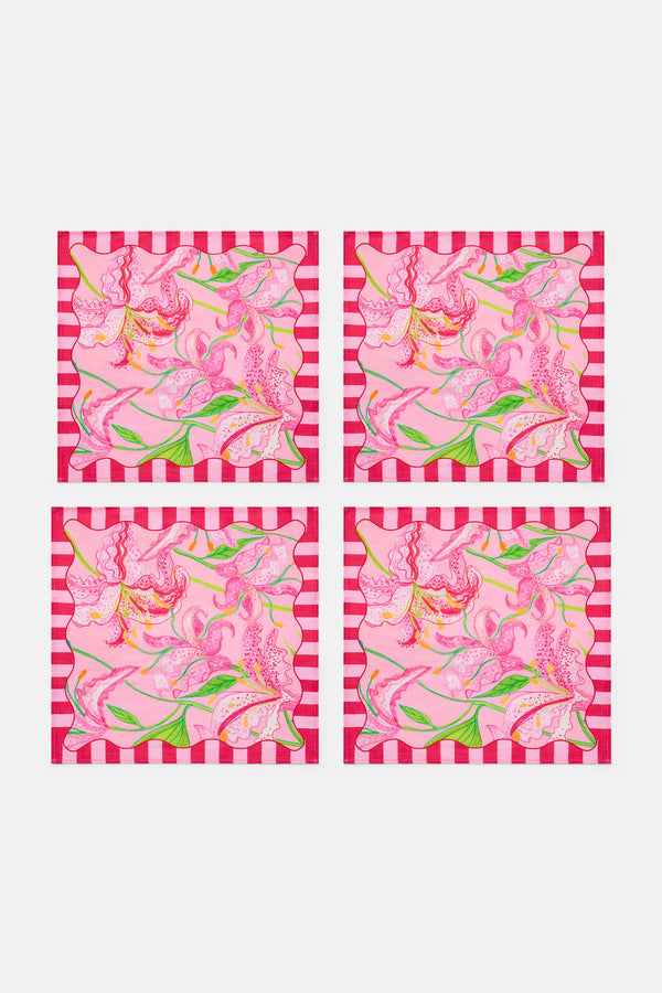 Gorman NZ - Pop Lily Napkin Set 4 - print