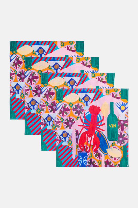 Gorman NZ - Le Pique-Nique Napkin Set 4 - print