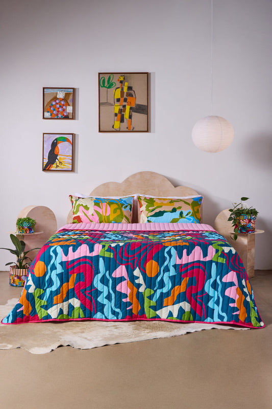 Gorman NZ - Fluid Rhythm Quilted Coverlet - print