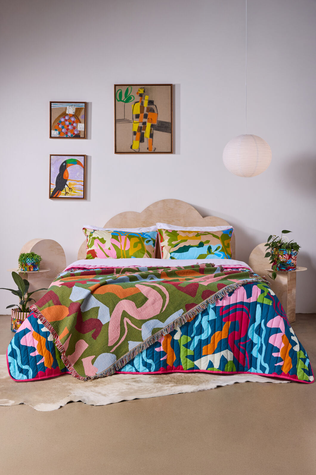 Gorman NZ - Khaki Tango Jacquard Throw - multi