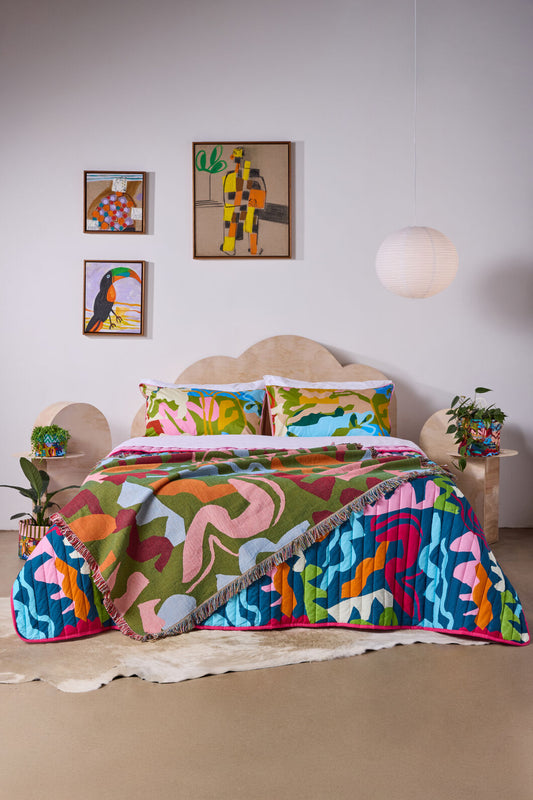 Gorman NZ - Khaki Tango Jacquard Throw - multi