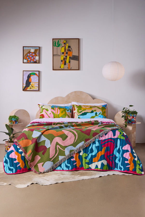 Gorman NZ - Khaki Tango Jacquard Throw - multi