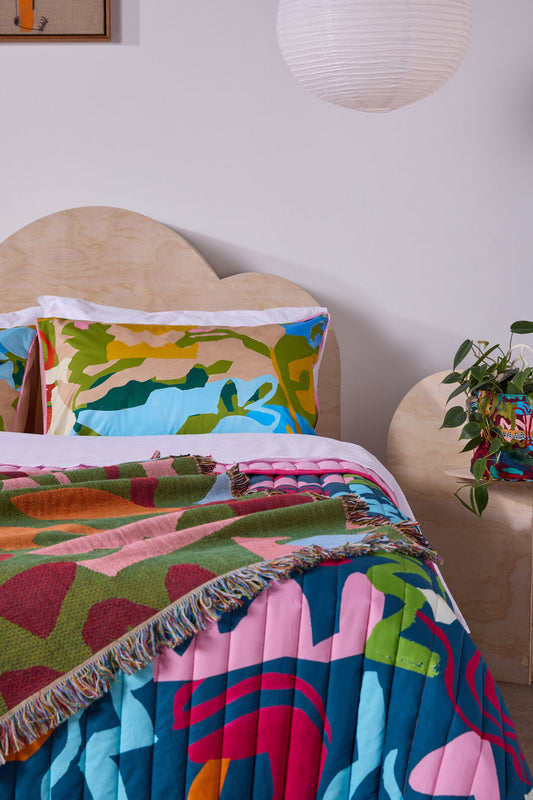Gorman NZ - Khaki Tango Jacquard Throw - multi