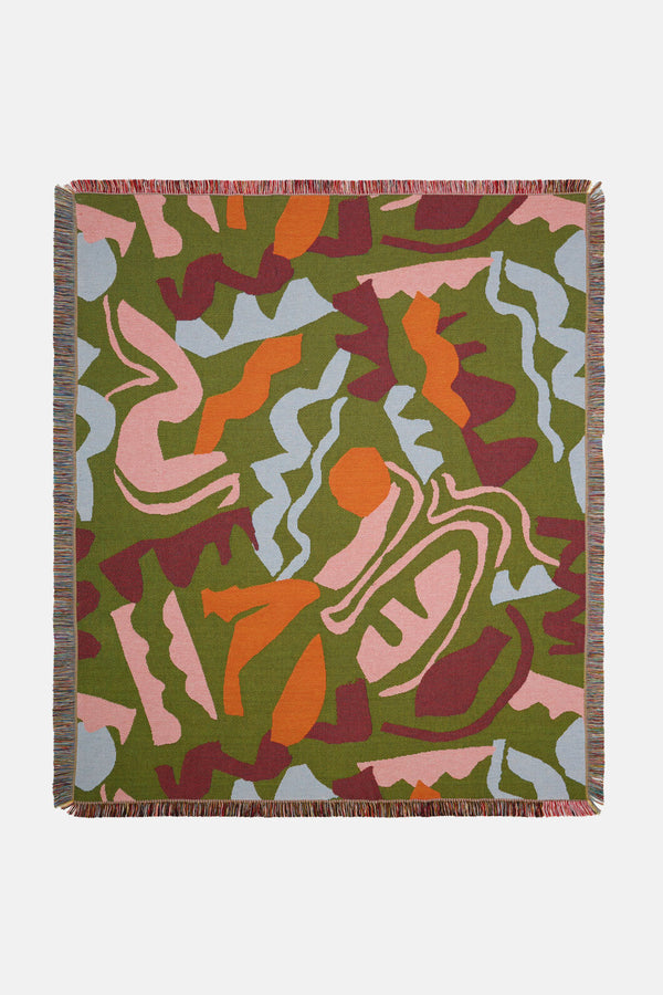 Gorman NZ - Khaki Tango Jacquard Throw - multi