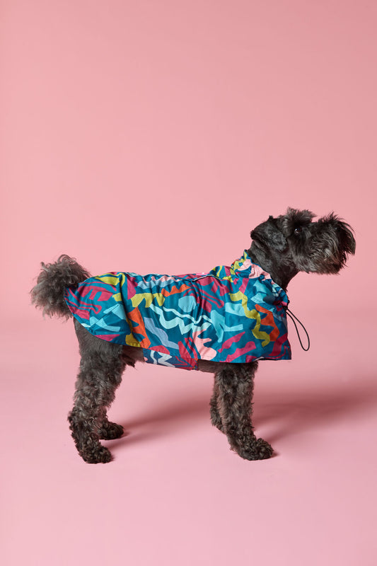 Gorman NZ - Fluid Rhythm Navy Pet Raincoat - print