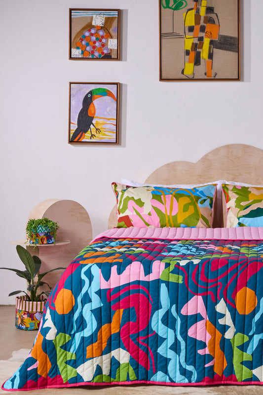 Gorman NZ - Fluid Rhythm Quilted Coverlet-KB - print