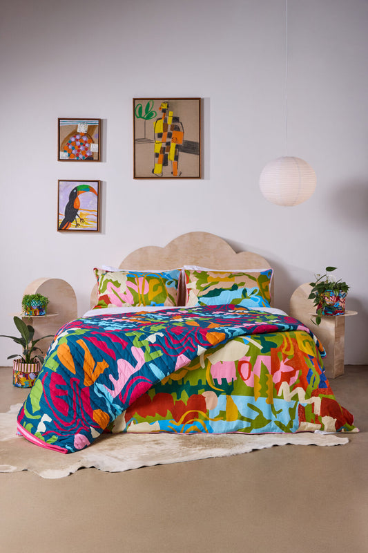 Gorman NZ - Fluid Rhythm Quilted Coverlet-KB - print