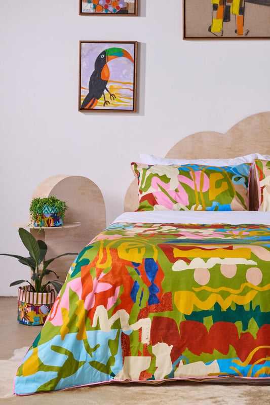 Gorman NZ - Khaki Tango Bed Linen-KB - print