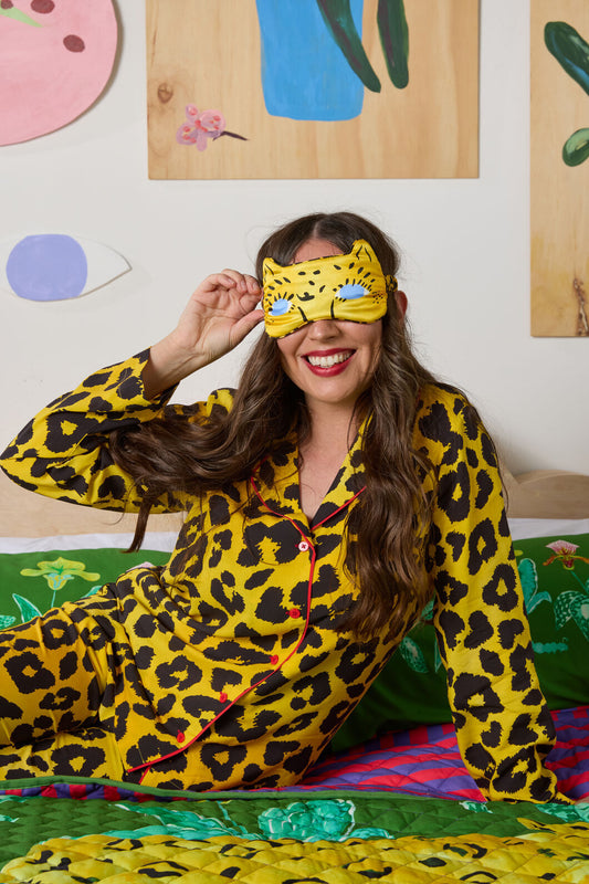Gorman NZ - Leopard Silk Eye Mask And Scrunchie set - print