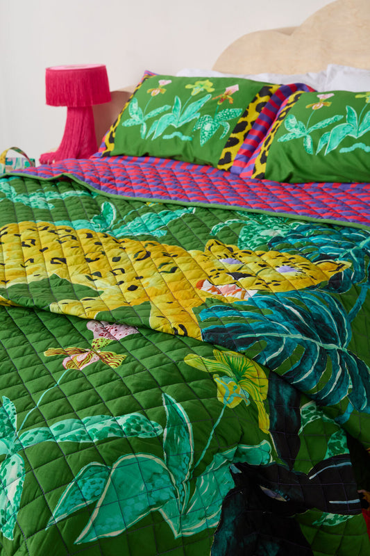 Gorman NZ - Orchid Safari Quilted Coverlet S/D - print