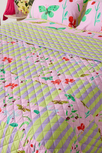 Gorman NZ - ElectricEdenQuiltedCoverletQ/K - print