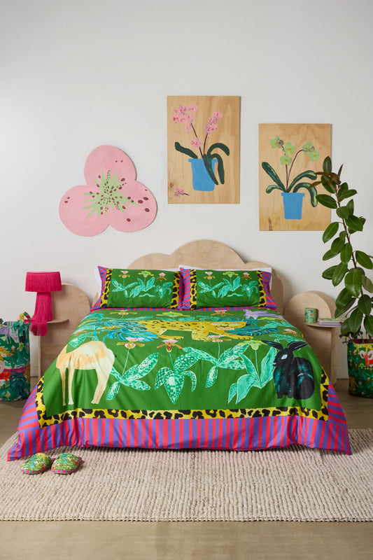 Gorman NZ - Orchid Safari Bedding Set QB - print
