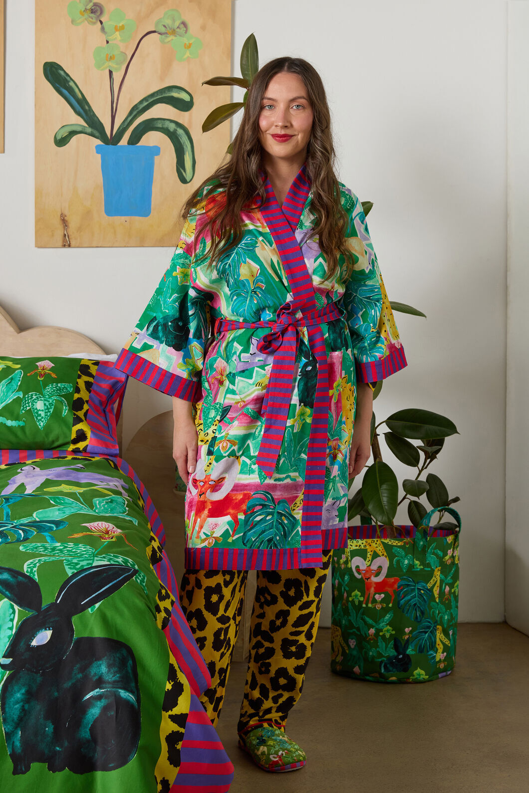 Gorman NZ - Wild Tile Bath Robe - print