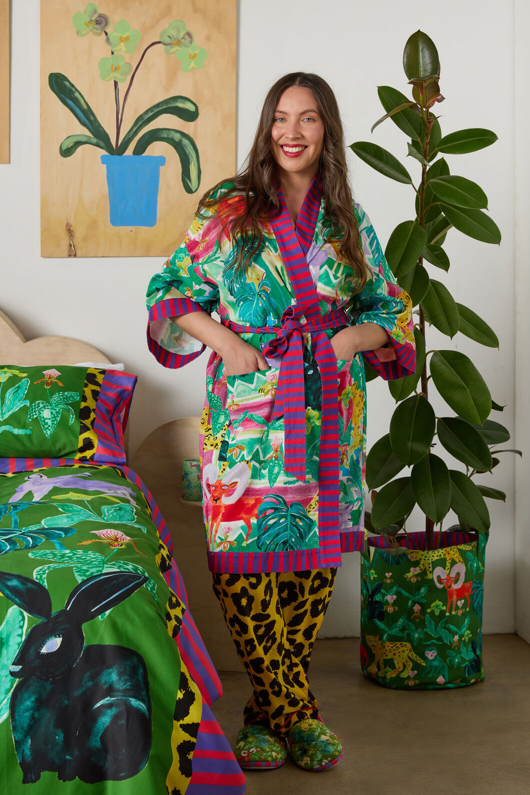 Gorman NZ - Wild Tile Bath Robe - print