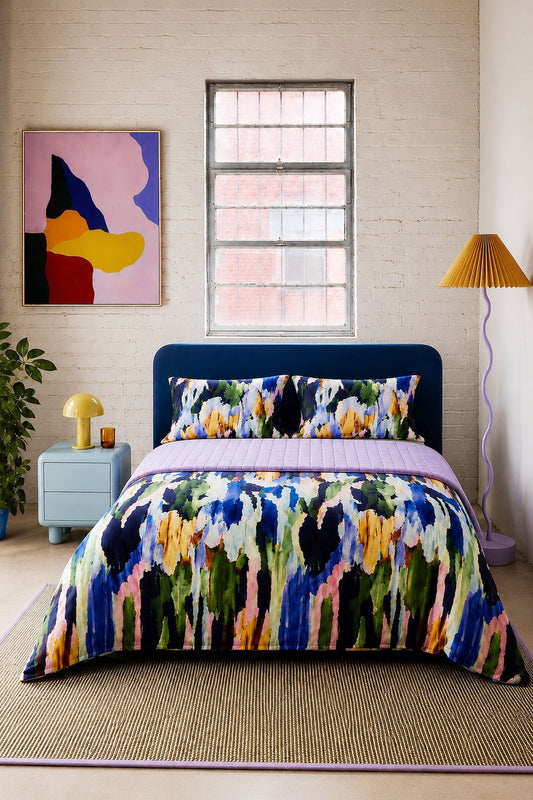 Gorman NZ - Liquid Joy Velvet Coverlet Pillow Set (Single / Double) - print
