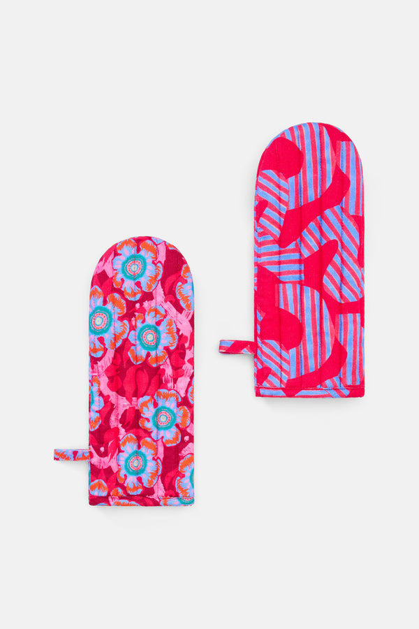 Gorman NZ - Tiger Flower Oven Mitt Set 2 - print