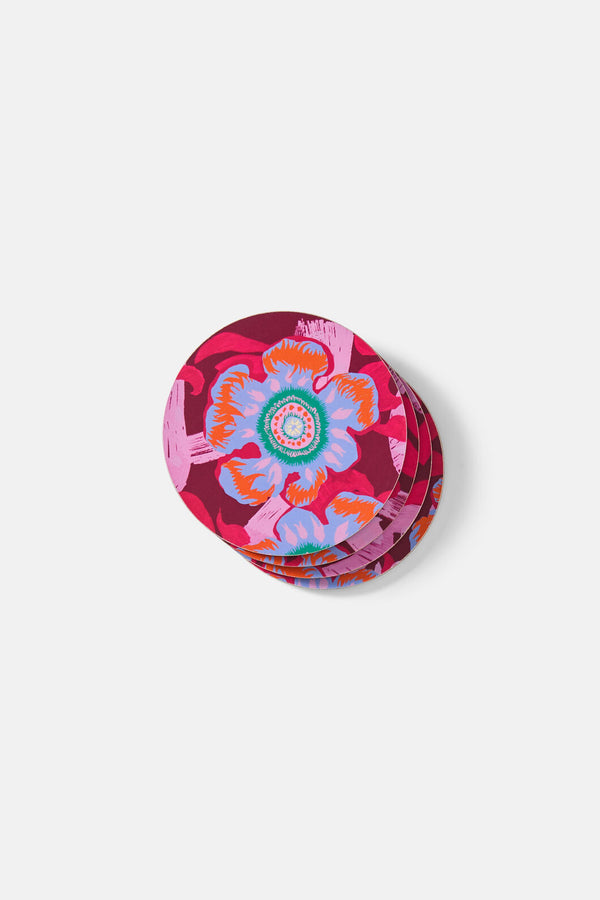 Gorman NZ - Tiger Flower Coaster Set 4 - print