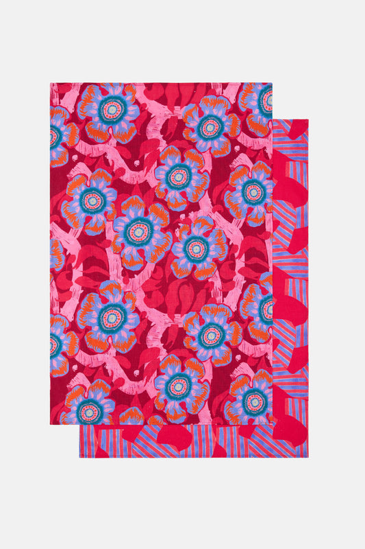 Gorman NZ - Tiger Flower Tea Towel Set 2 - print