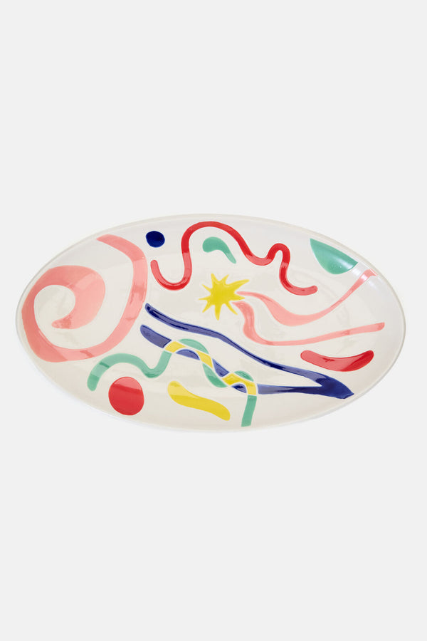 Gorman NZ - Joyburst Ceramic Oval Platter - print
