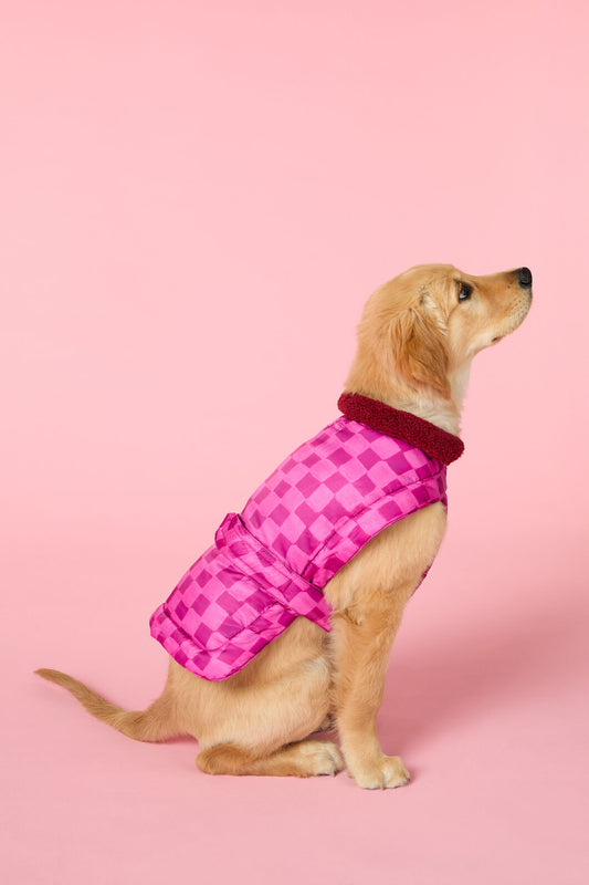 Gorman NZ - Blush Grids Dog Puffer - print