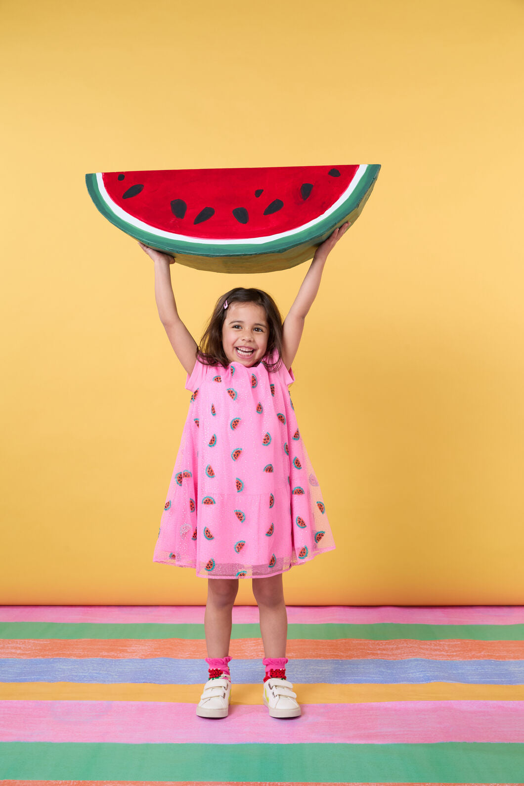 Gorman NZ - Watermelon Sequin Kids Dress - pink