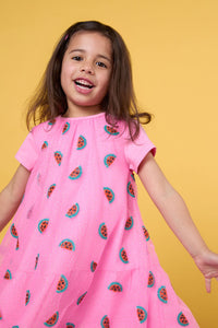 Gorman NZ - Watermelon Sequin Kids Dress - pink