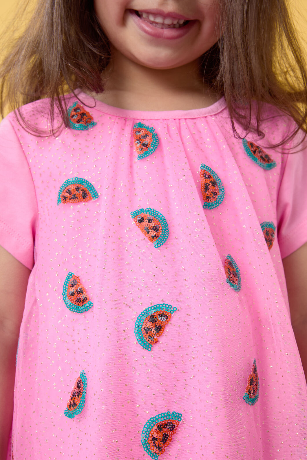 Gorman NZ - Watermelon Sequin Kids Dress - pink