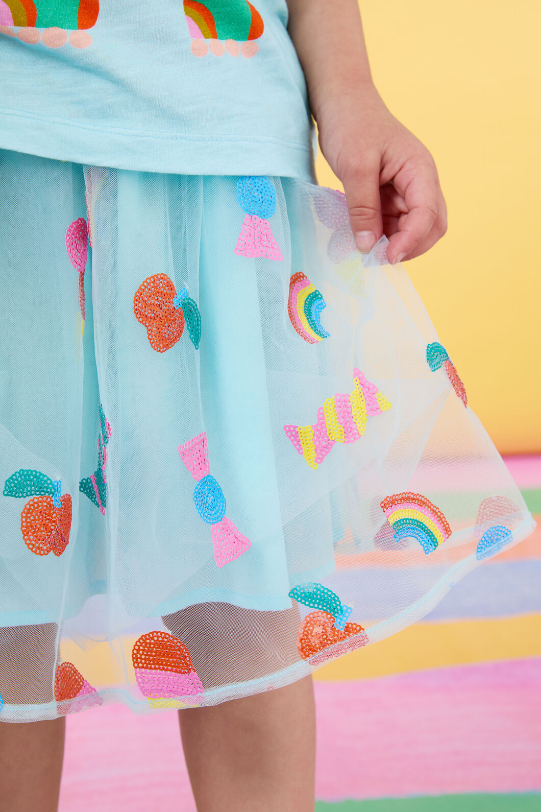 Gorman NZ - Lollies Sequins Kids Skirt - blue