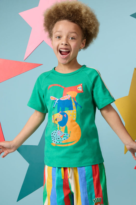 Gorman NZ - Wild Stack Kids Raglan Tee - green