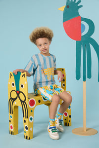 Gorman NZ - Leopard Stripe Kids Ss Tee - multi