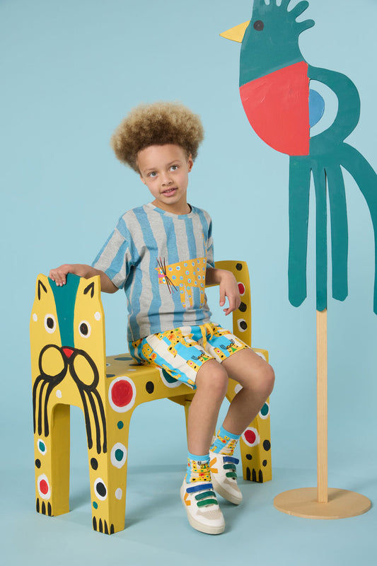 Gorman NZ - Leopard Stripe Kids Ss Tee - multi