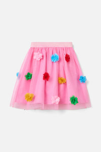 Gorman NZ - Pom Pom Mesh Kids Skirt - pink