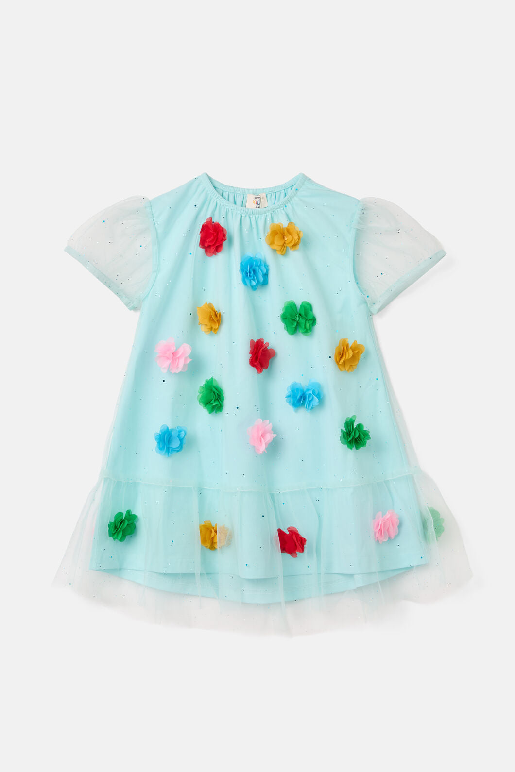 Gorman NZ - Pompom Mesh Kids Dress - mint