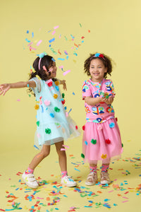 Gorman NZ - Pompom Mesh Kids Dress - mint