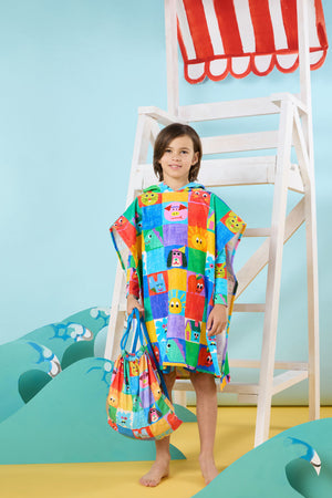 Gorman NZ - Check Mate Kids Swim Poncho - multi