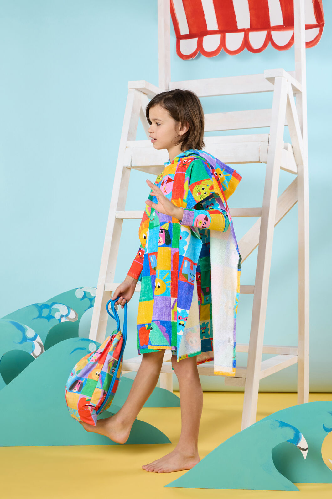 Gorman NZ - Check Mate Kids Swim Poncho - multi