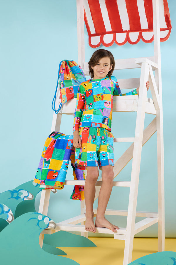 Gorman NZ - Check Mate Kids Swim Top - multi